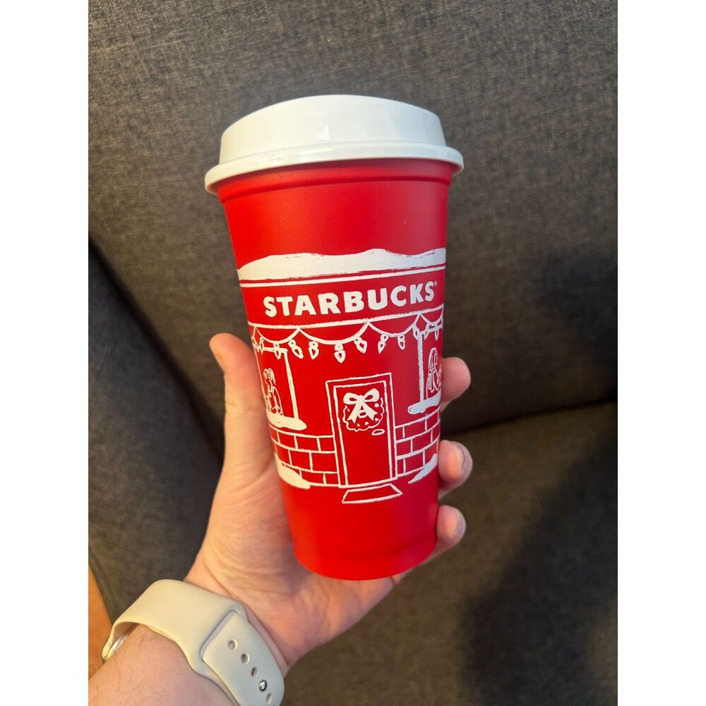 2025 Starbucks Limited Edition Red Christmas Holiday 16oz Reusable Coffee Cup